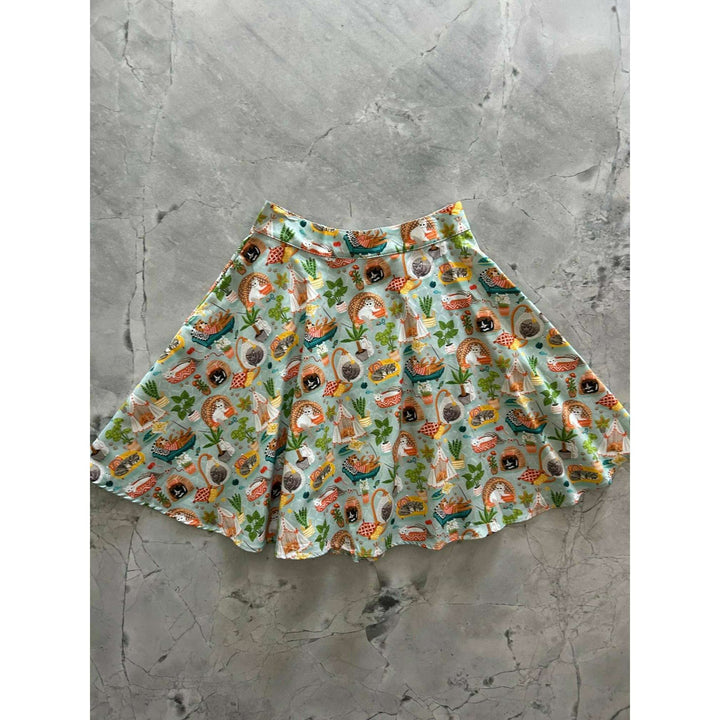 Cats & Plants Skater Skirt