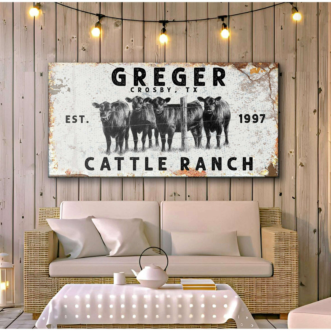 Cattle Ranch Rustic Sign