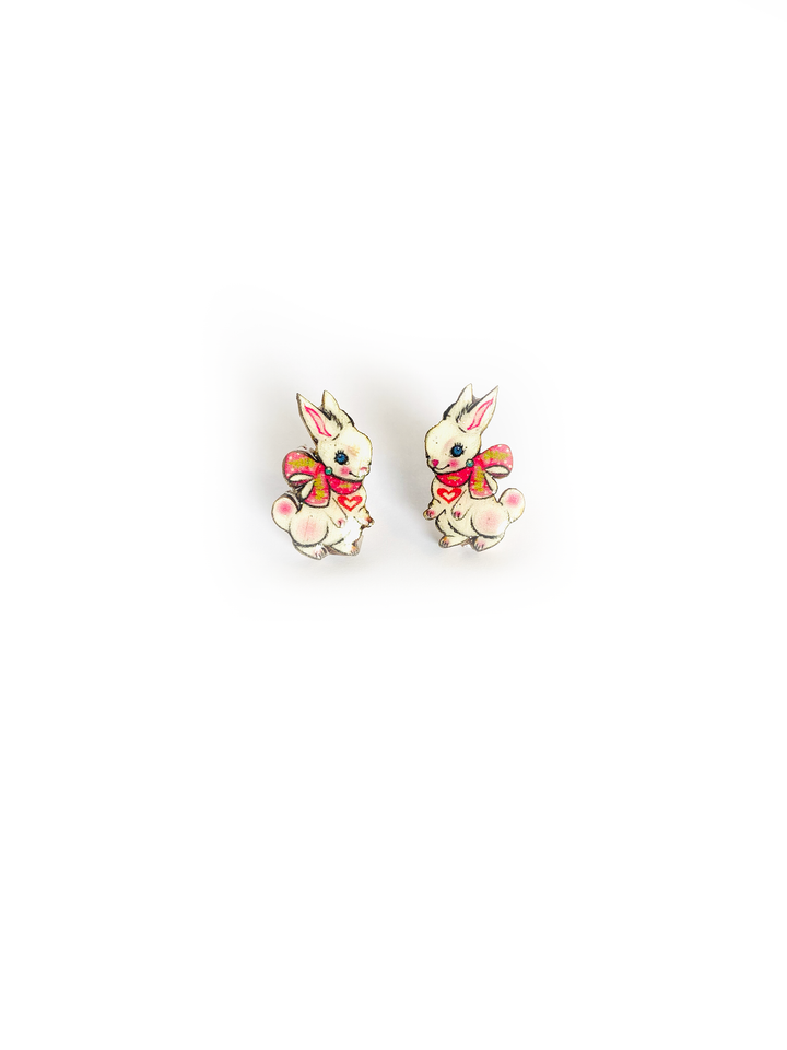 Rabbit Stud Earrings by Rosie Rose Parker