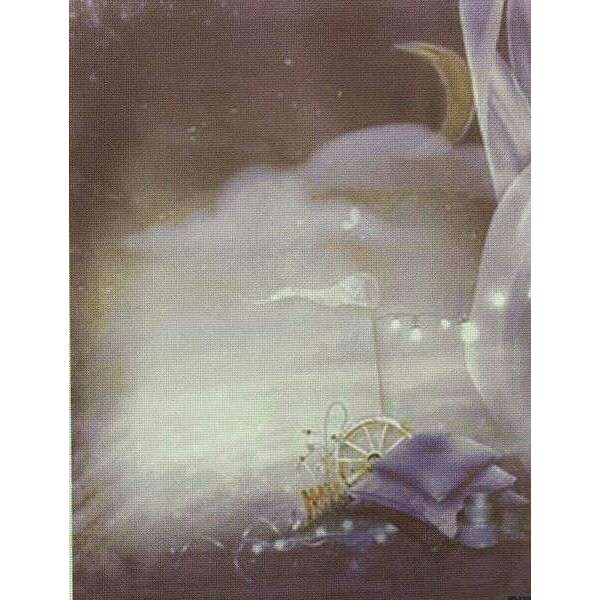 Celestial Dream Designer Printed AIDA Fabric. Canvas for embroidery with an applied background  KF-1329A