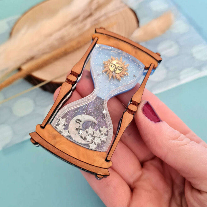 Celestial Sun And Moon Hourglass Necklace by Cherryloco Jewellery 2