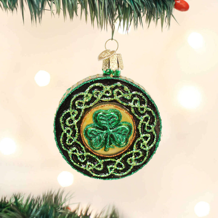 Old World Christmas Celtic Brooch Blown Glass Ornament