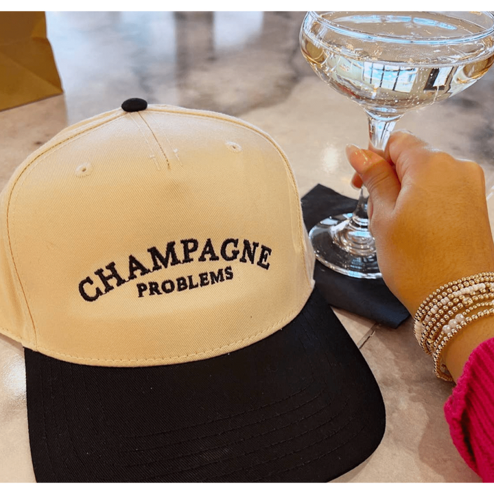 Champagne Problems - Black Vintage Trucker Hat