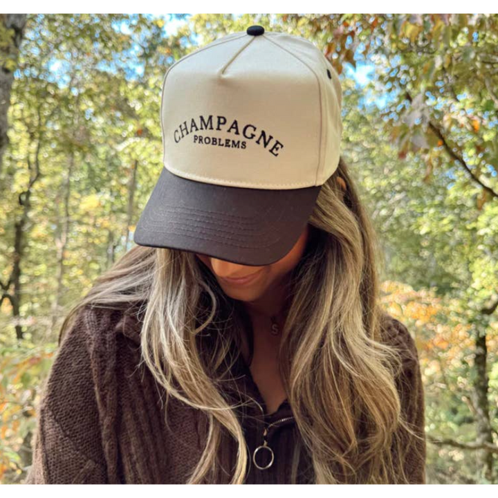 Champagne Problems - Black Vintage Trucker Hat