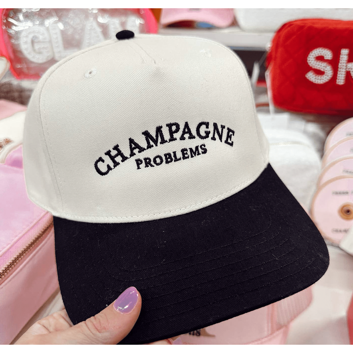 Champagne Problems - Black Vintage Trucker Hat