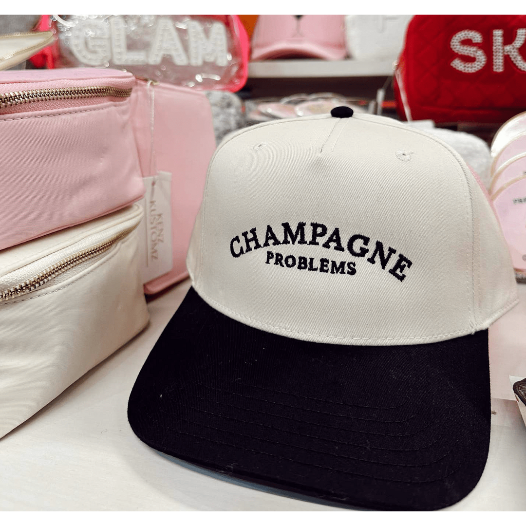 Champagne Problems - Black Vintage Trucker Hat