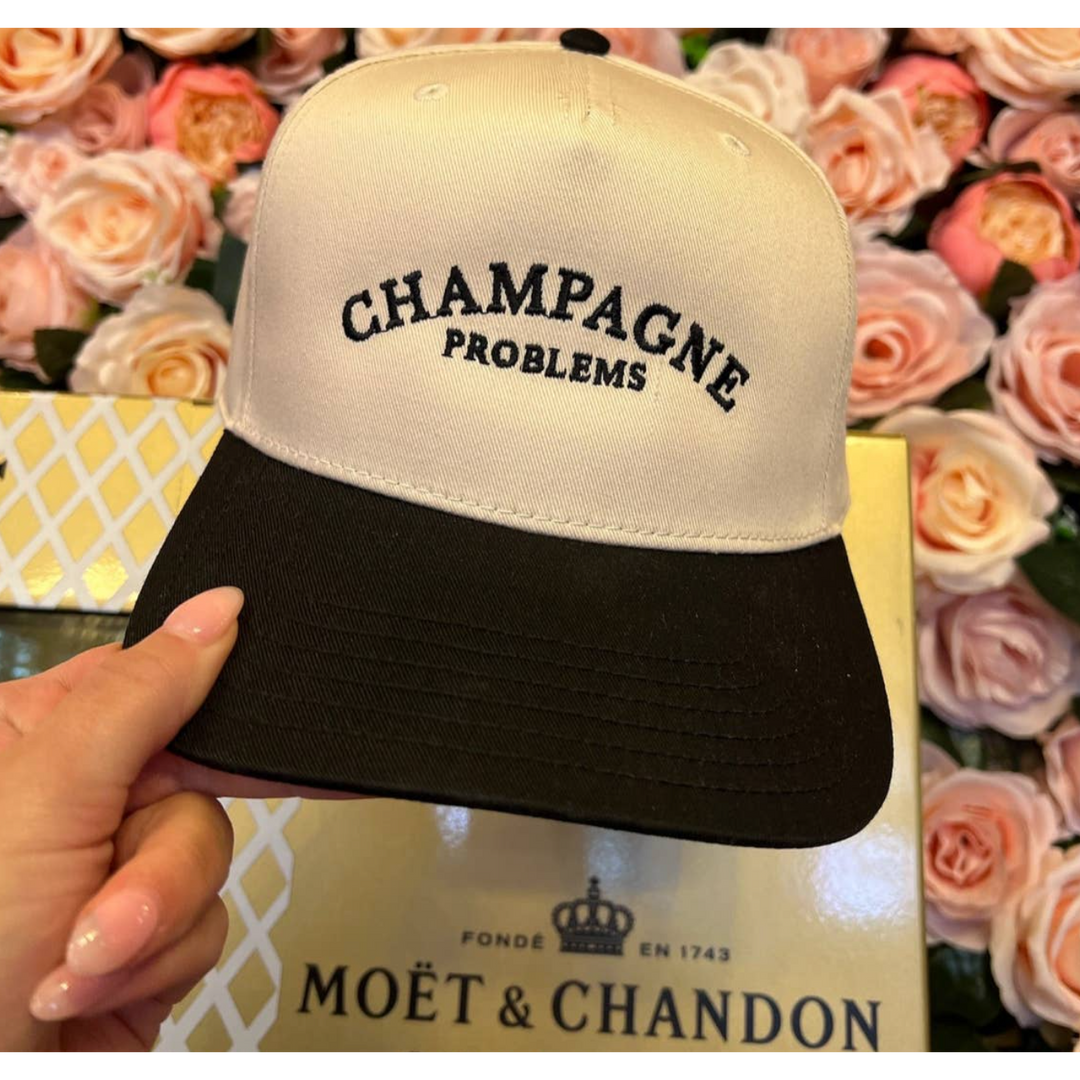 Champagne Problems - Black Vintage Trucker Hat