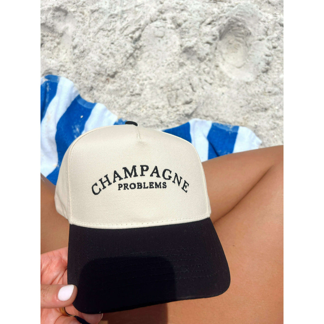 Champagne Problems - Black Vintage Trucker Hat