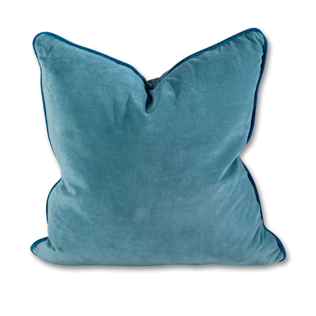 Charliss Velvet Pillow - Aqua + Peacock - Case Only