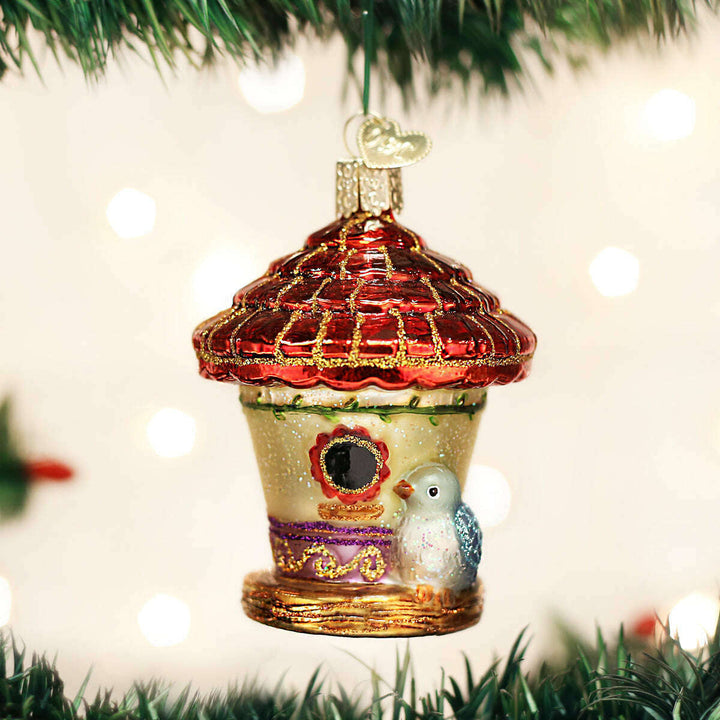 Old World Christmas Charming Birdhouse Blown Glass Ornament