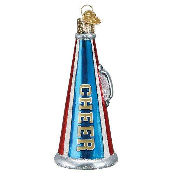 Old World Christmas Cheer Megaphone Blown Glass Ornament
