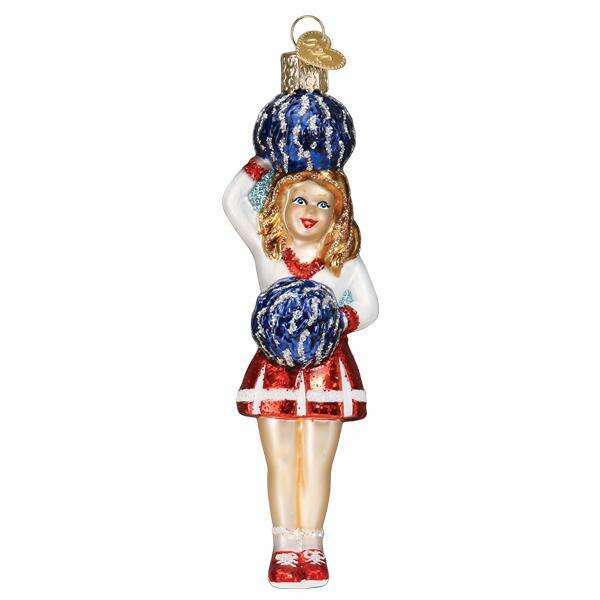 Old World Christmas Cheerleader Blown Glass Ornament