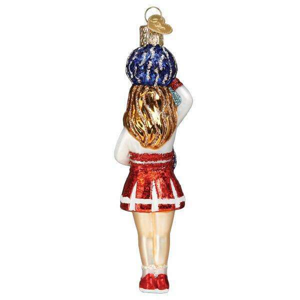 Old World Christmas Cheerleader Blown Glass Ornament