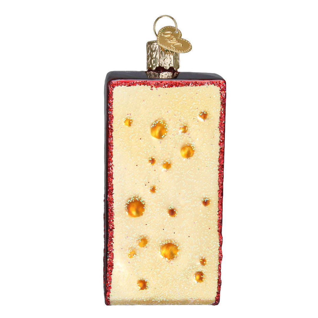 Old World Christmas Cheese Wedge Blown Glass Ornament