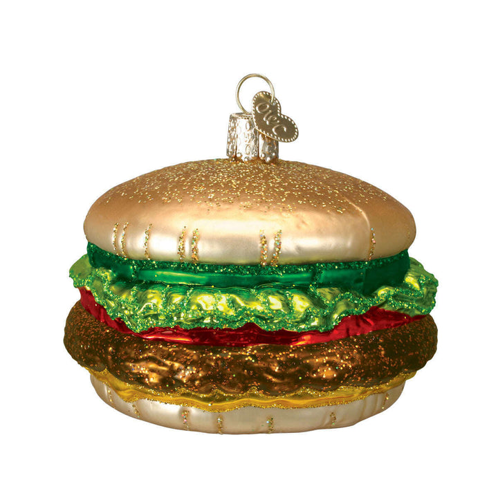 Old World Christmas Cheeseburger Blown Glass Ornament