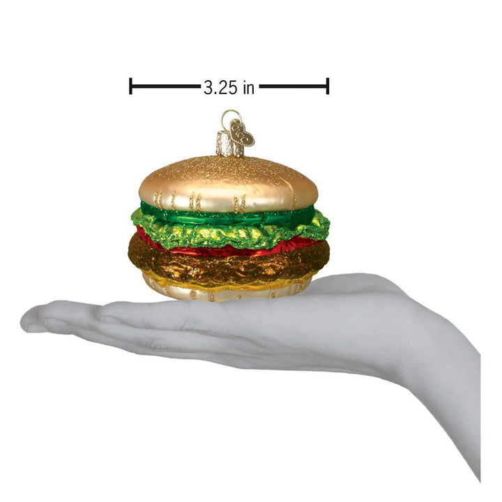 Old World Christmas Cheeseburger Blown Glass Ornament