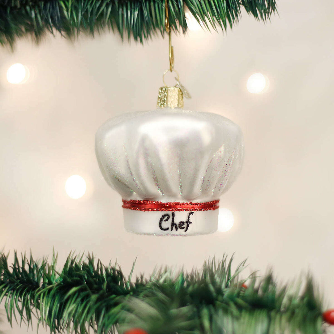 Old World Christmas Chef's Hat Blown Glass Ornament