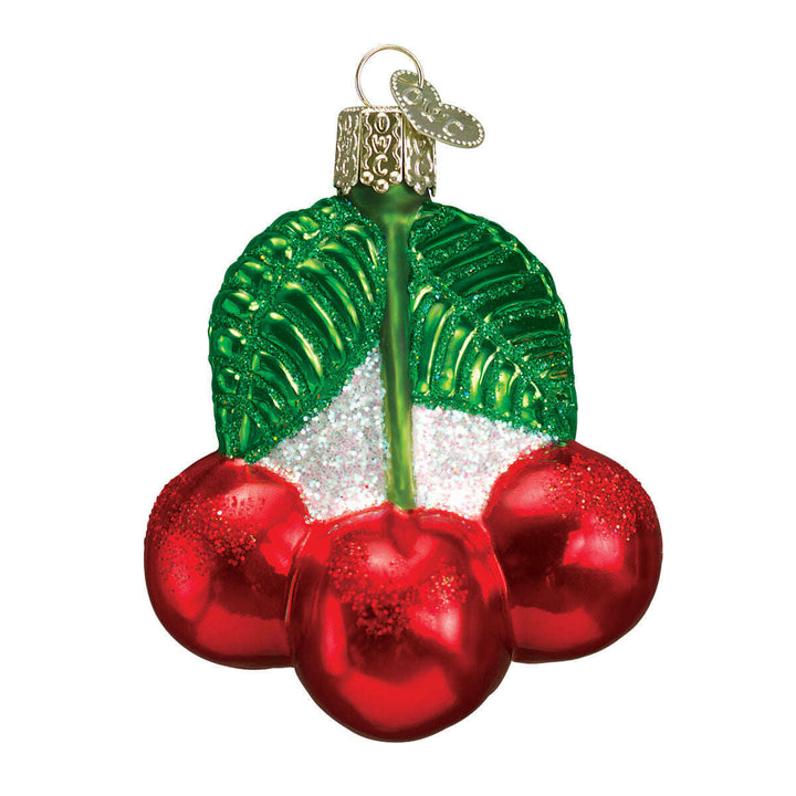 Old World Christmas Cherries Blown Glass Ornament