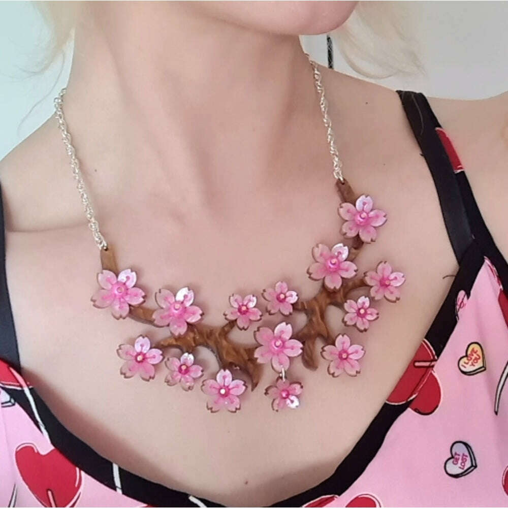 Cherry Blossom Statement Necklace - Pre Order by Cherryloco Jewellery 3