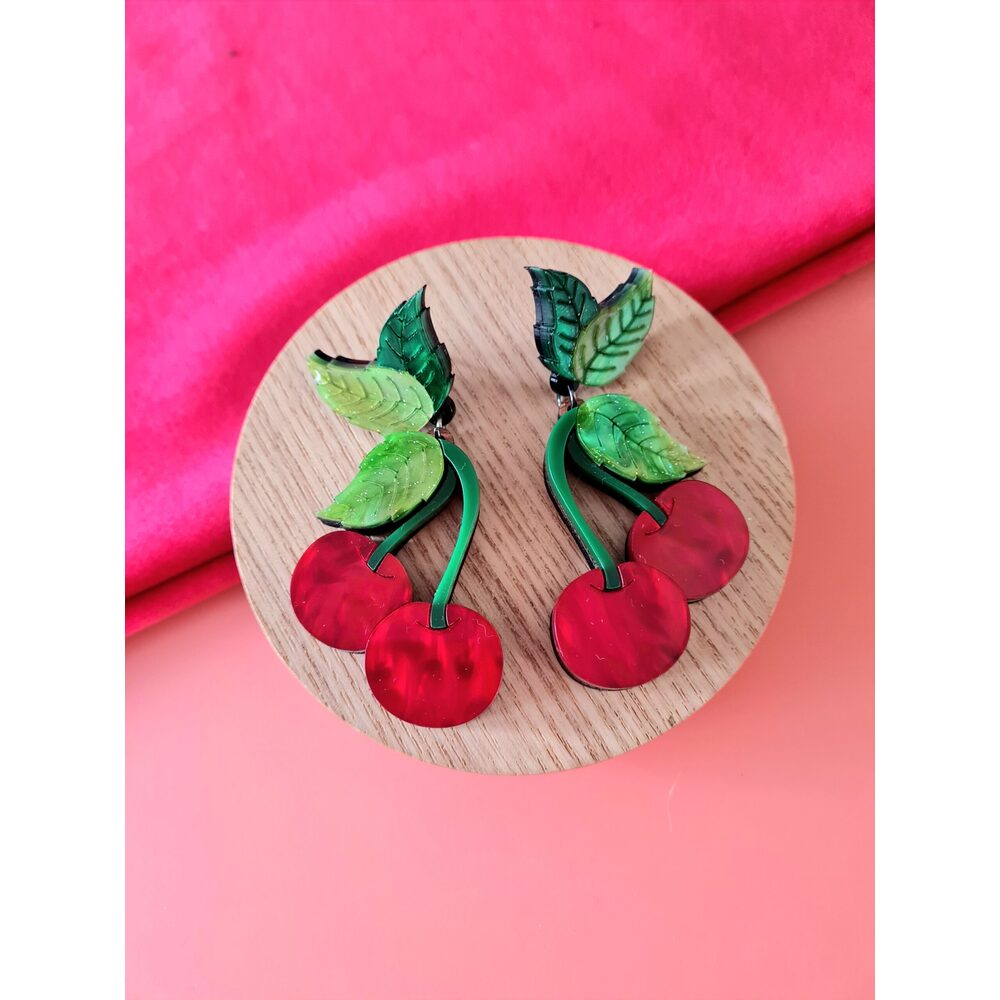 Cherry Dangle Earrings by Cherryloco Jewellery