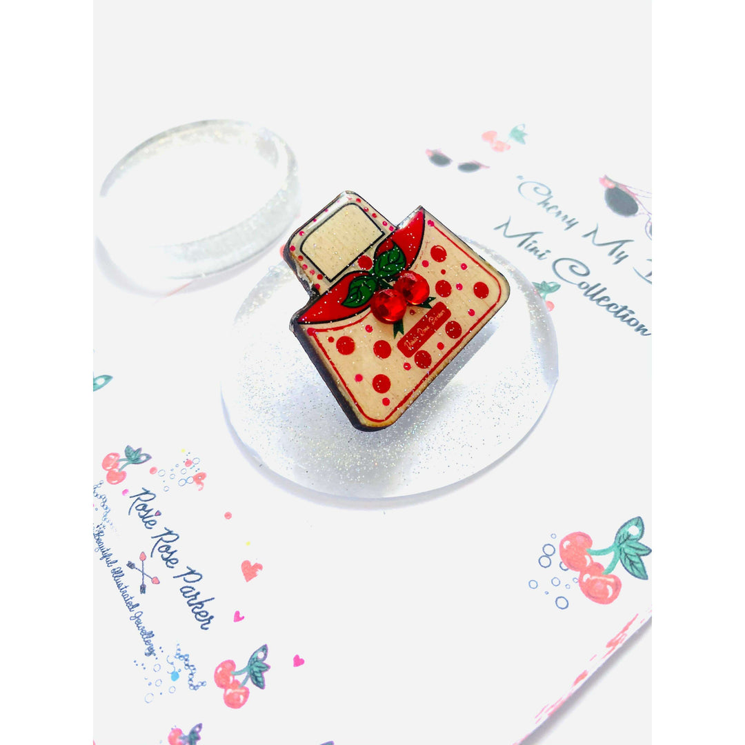 Cherry Handbag Pin Retro 50s Inspired Brooch