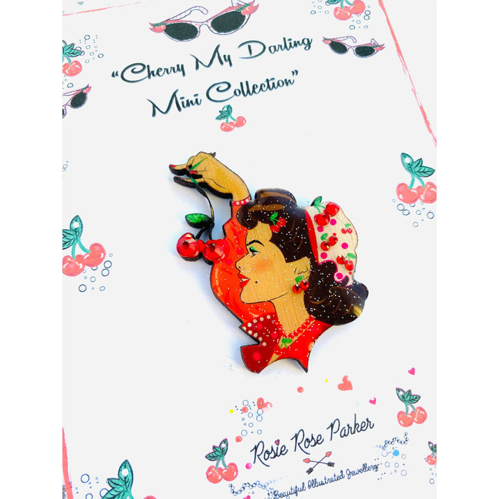 Cherry My Darling Mini Brooch by Rosie Rose Parker