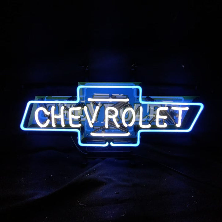 Chevrolet Font Classic Bowtie Logo Neon Signs