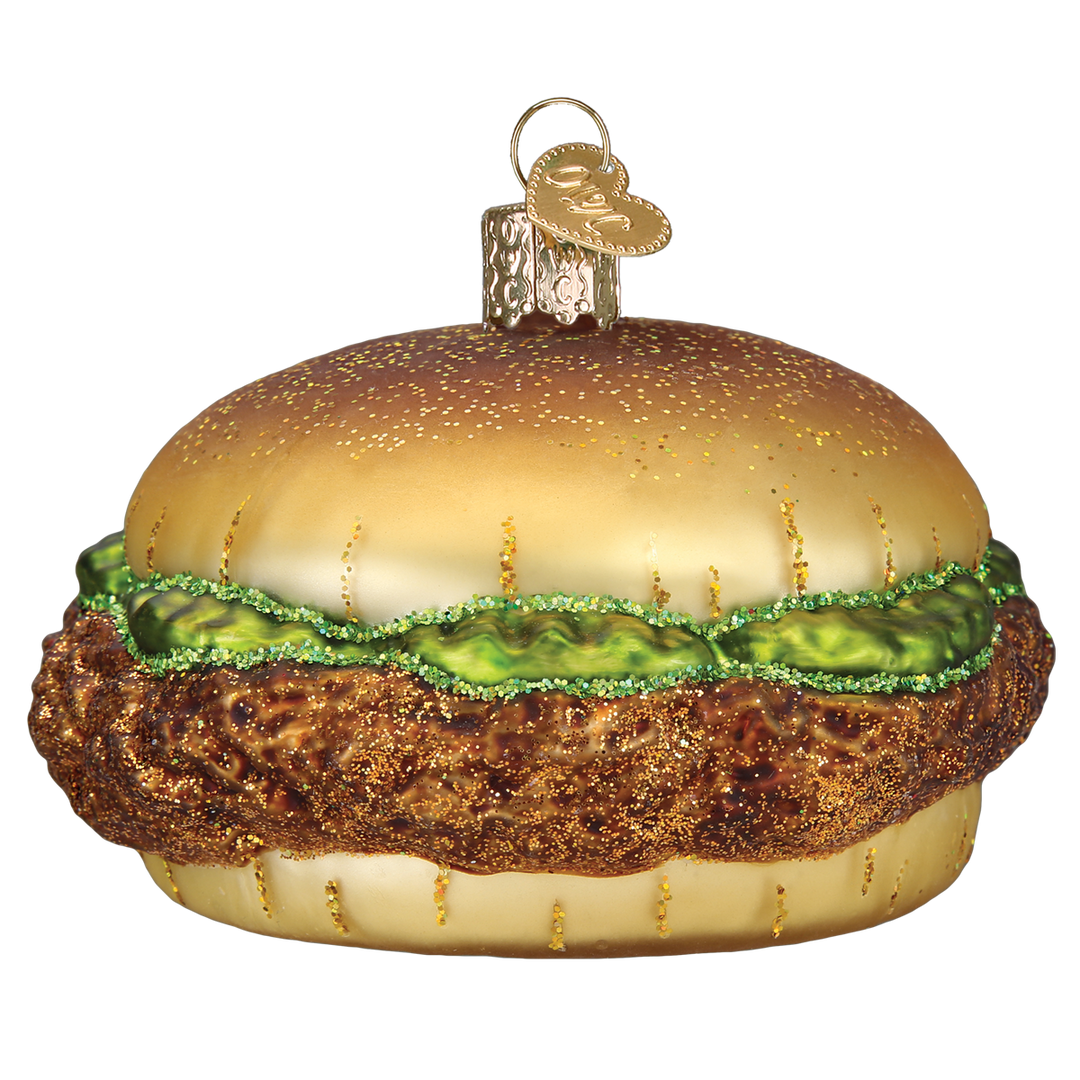 Old World Christmas Chicken Sandwich Blown Glass Ornament