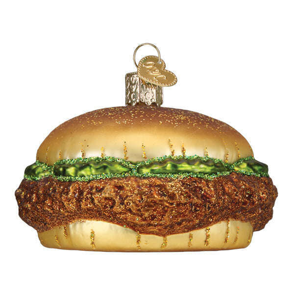 Old World Christmas Chicken Sandwich Blown Glass Ornament