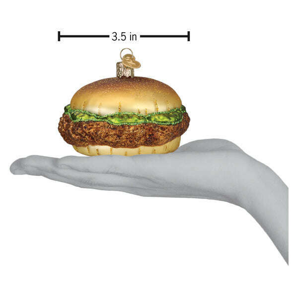 Old World Christmas Chicken Sandwich Blown Glass Ornament