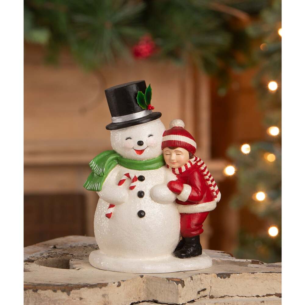 Child Hugging Snowman by Bethany Lowe Designs