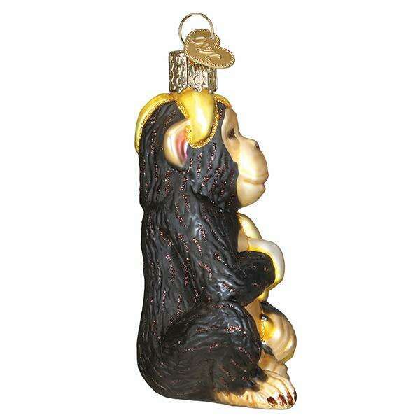 Old World Christmas Chimpanzee Blown Glass Ornament