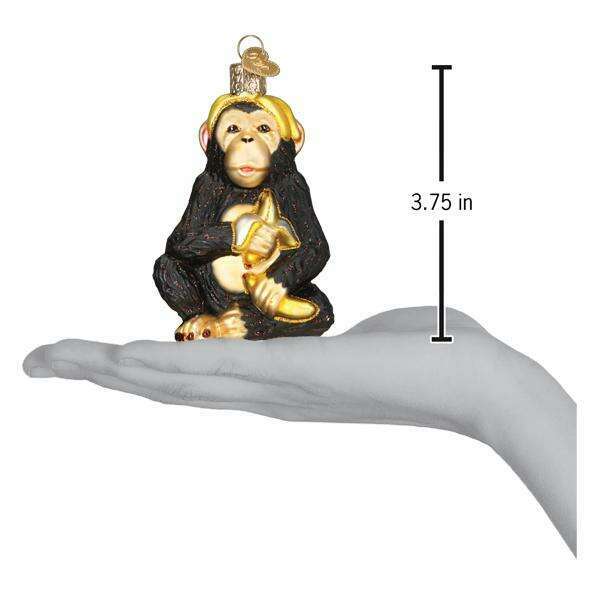 Old World Christmas Chimpanzee Blown Glass Ornament