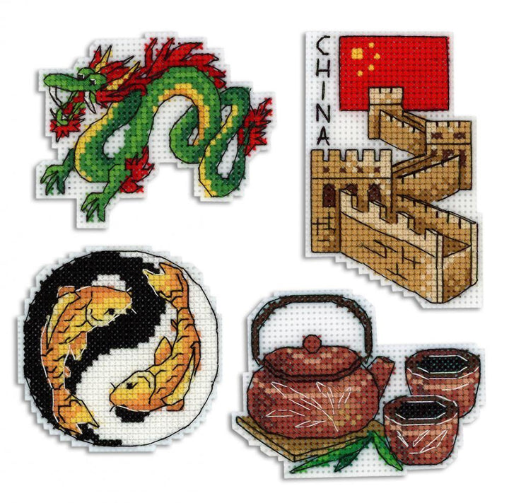 China Magnets Plastic Canvas Counted Cross Stitch Kit P-335 / SR-335