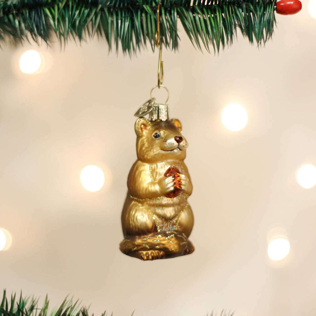 Old World Christmas Chipmunk Blown Glass Ornament