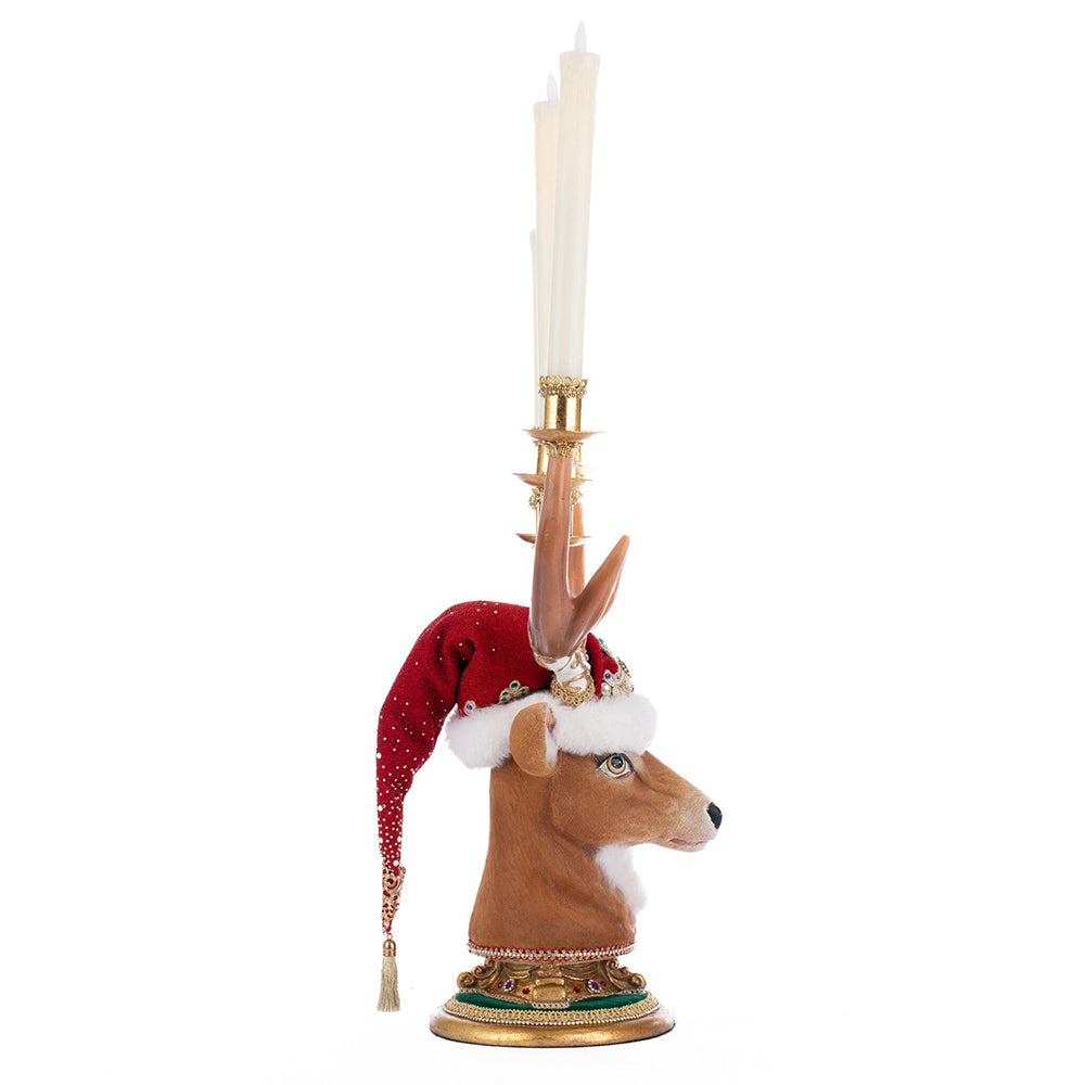 Christmas Ball Deer Head Candelabra by Katherine's Collection image 1