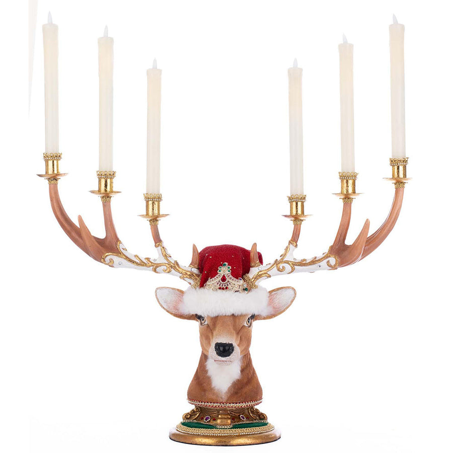 Christmas Ball Deer Head Candelabra by Katherine's Collection image