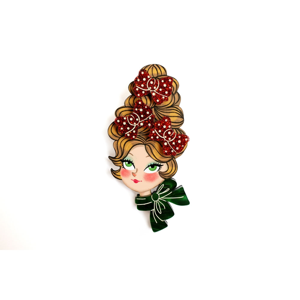 Christmas Blonde Hair Brooch with Earring Set by Laliblue 6