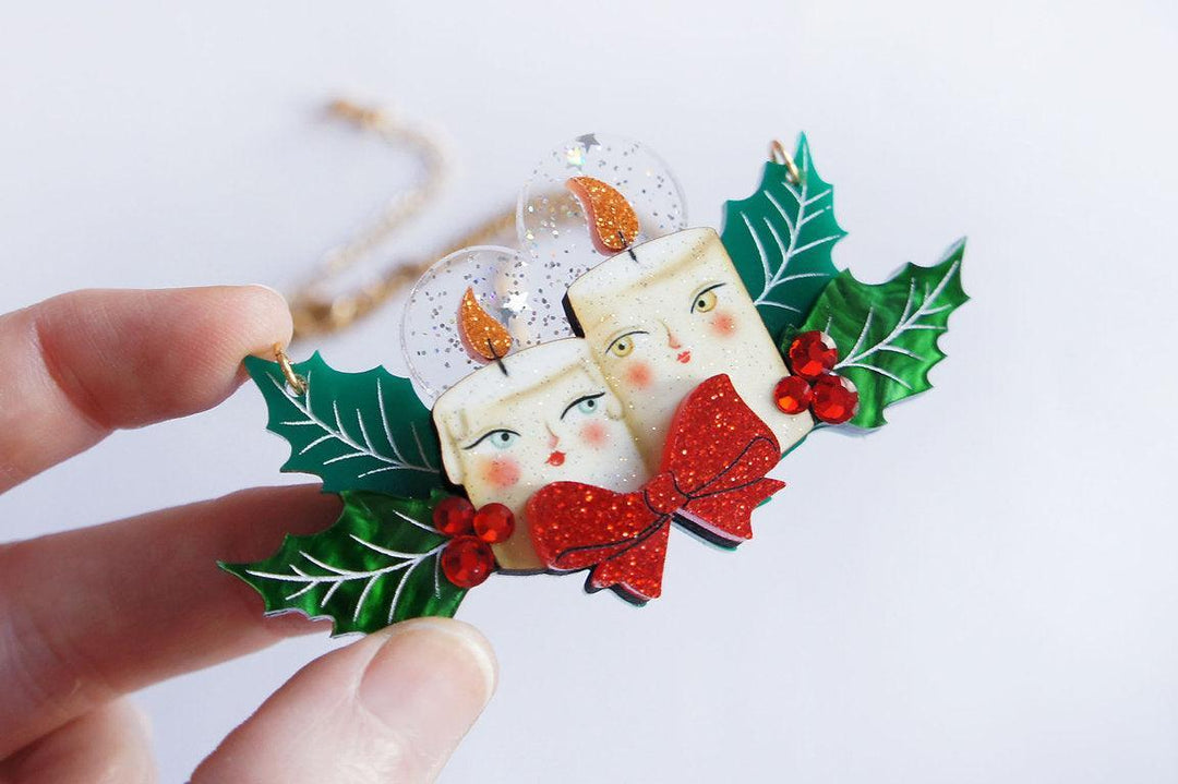 Christmas Candles Statement Necklace by Laliblue - Quirks!