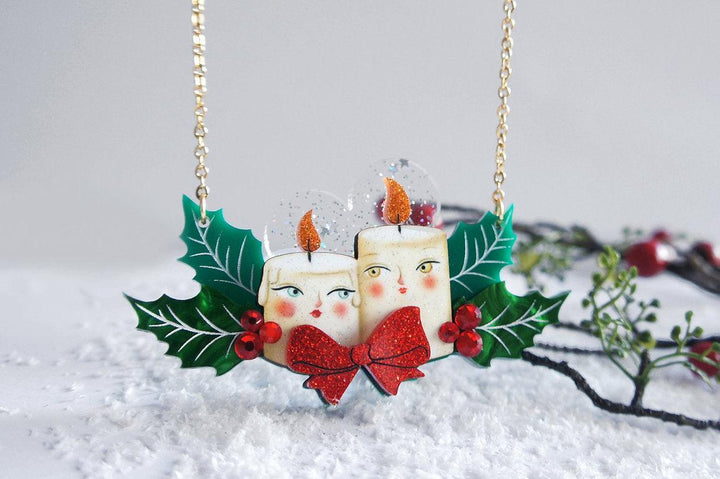 Christmas Candles Statement Necklace by Laliblue - Quirks!