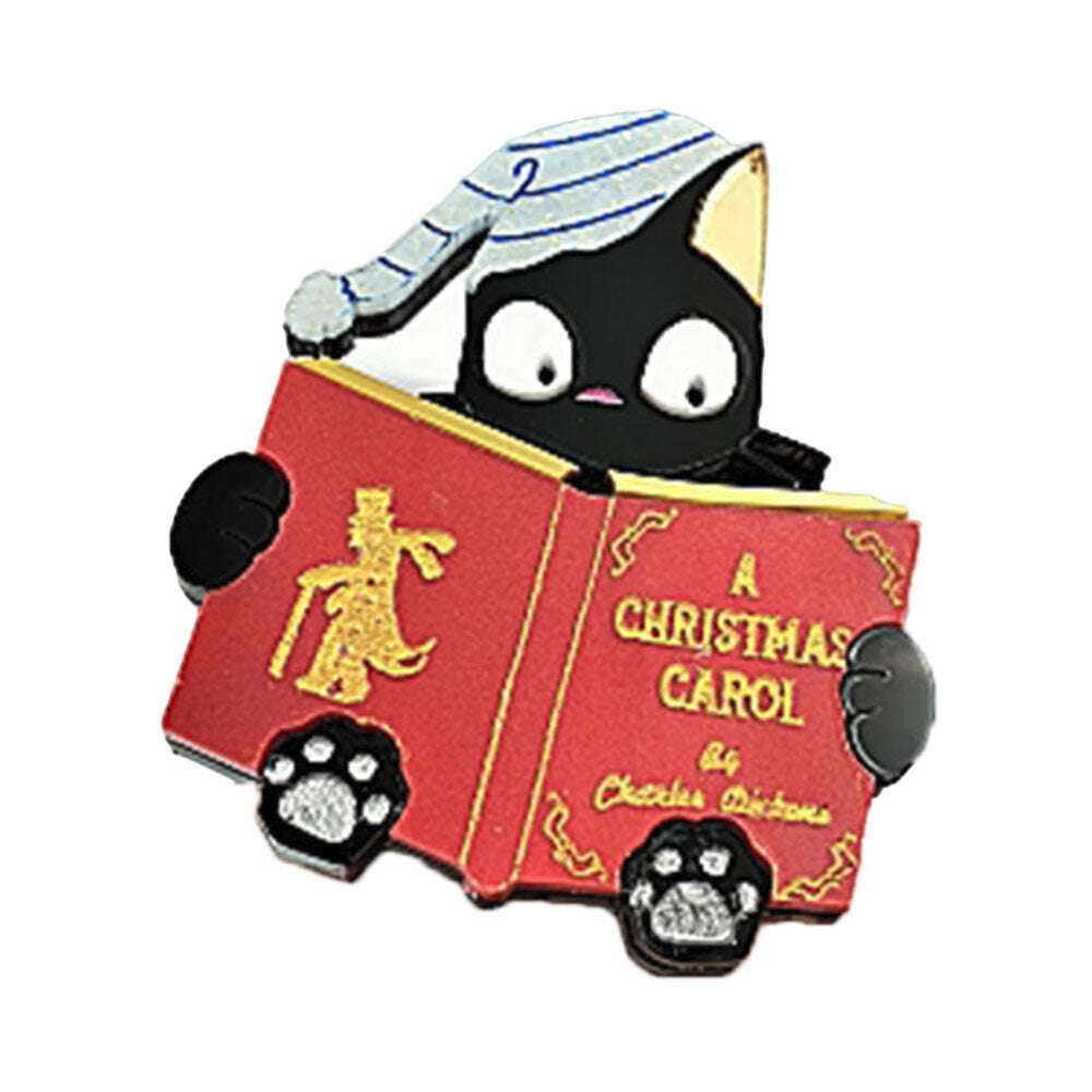 Christmas Carol Cat Brooch by Cherryloco Jewellery 1