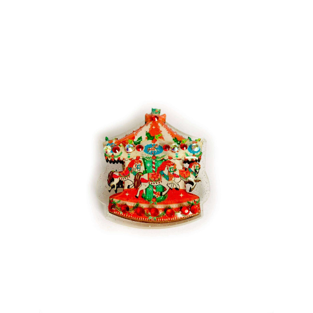 Christmas Carousel Brooch by Rosie Rose Parker