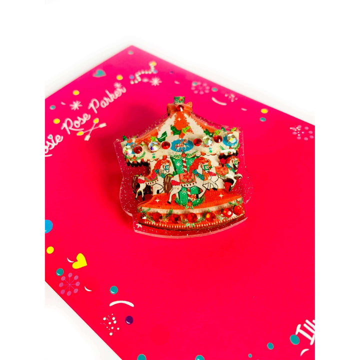 Christmas Carousel Brooch by Rosie Rose Parker