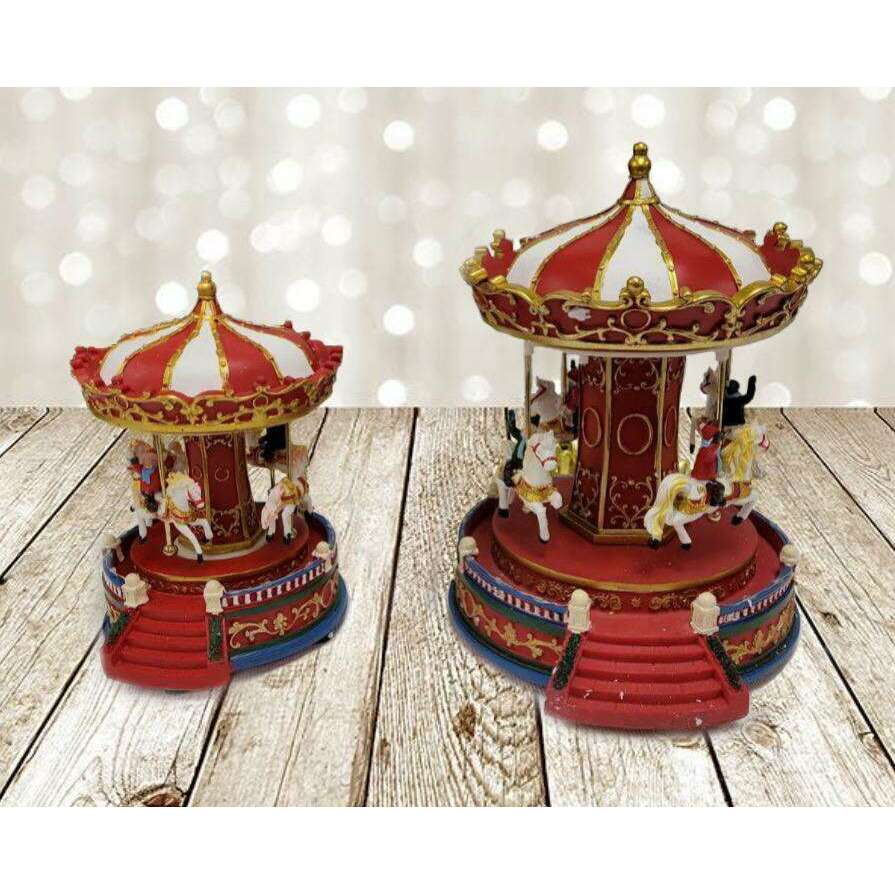 Christmas Carousel Decoration. Christmas Village F07M3-1-FQ22011