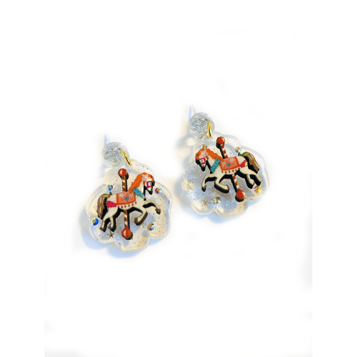 Christmas Carousel Earrings by Rosie Rose Parker