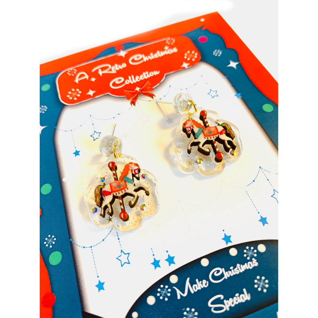Christmas Carousel Earrings by Rosie Rose Parker