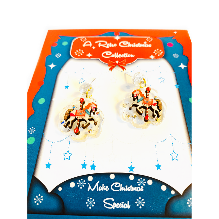 Christmas Carousel Earrings by Rosie Rose Parker