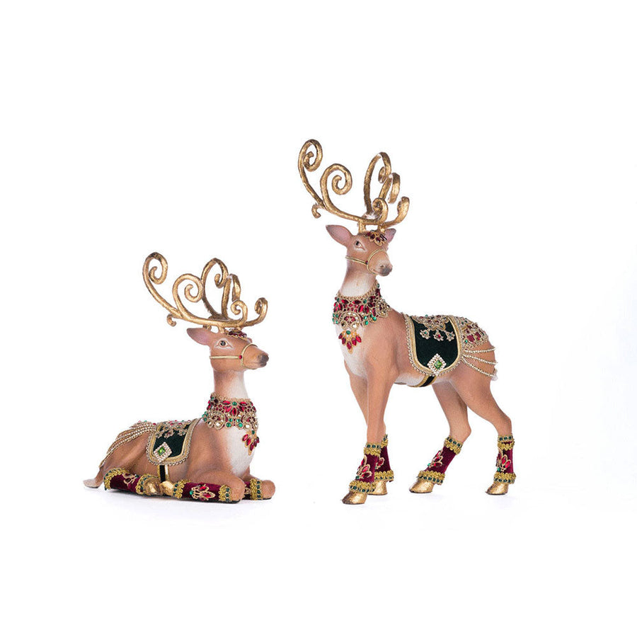 Christmas Castle Deer Assortment of 2 by Katherine's Collection image