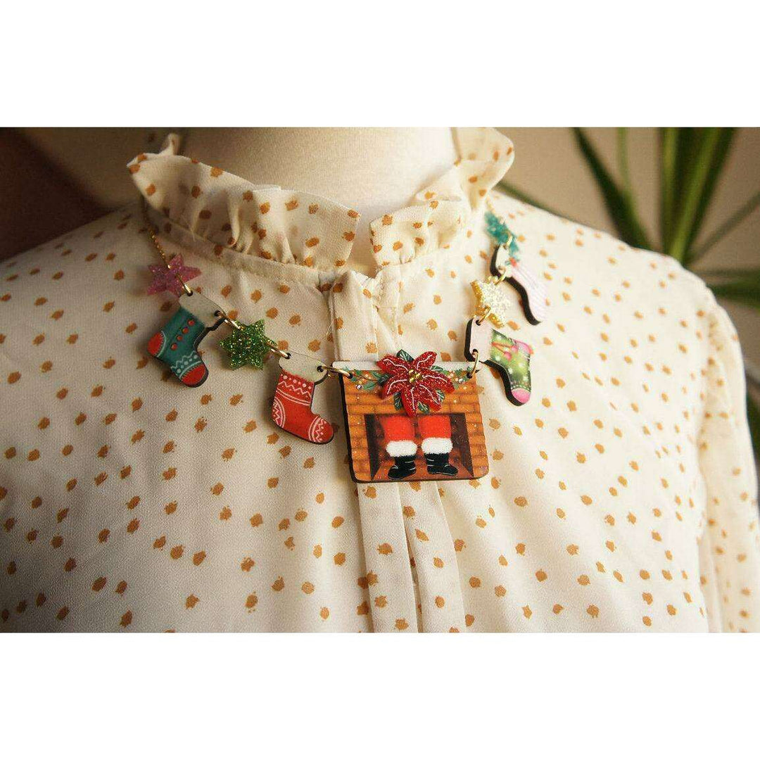 Christmas Chimney with Stockings Necklace by Laliblue - Quirks!