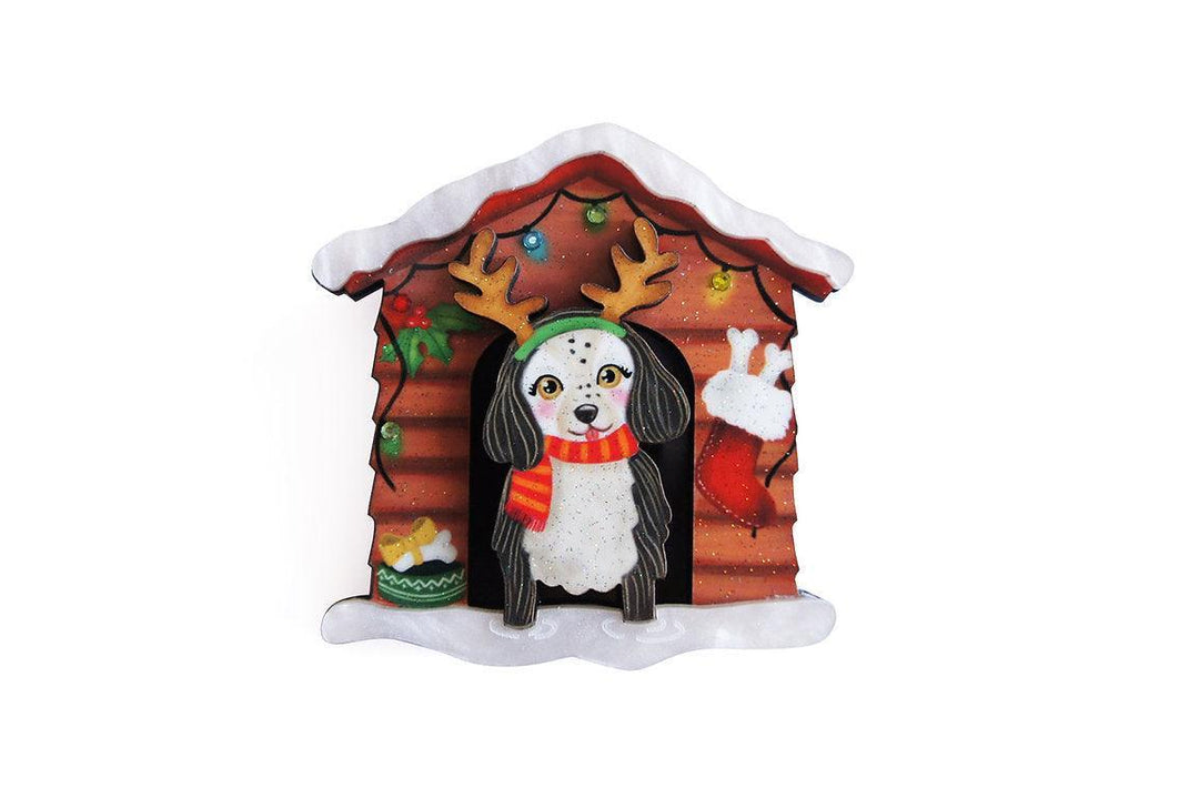 Christmas Dog House Brooch by Laliblue - Quirks!